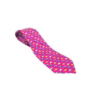Lauren Ralph Lauren Pink Ball Cap Print Handmade Silk Tie